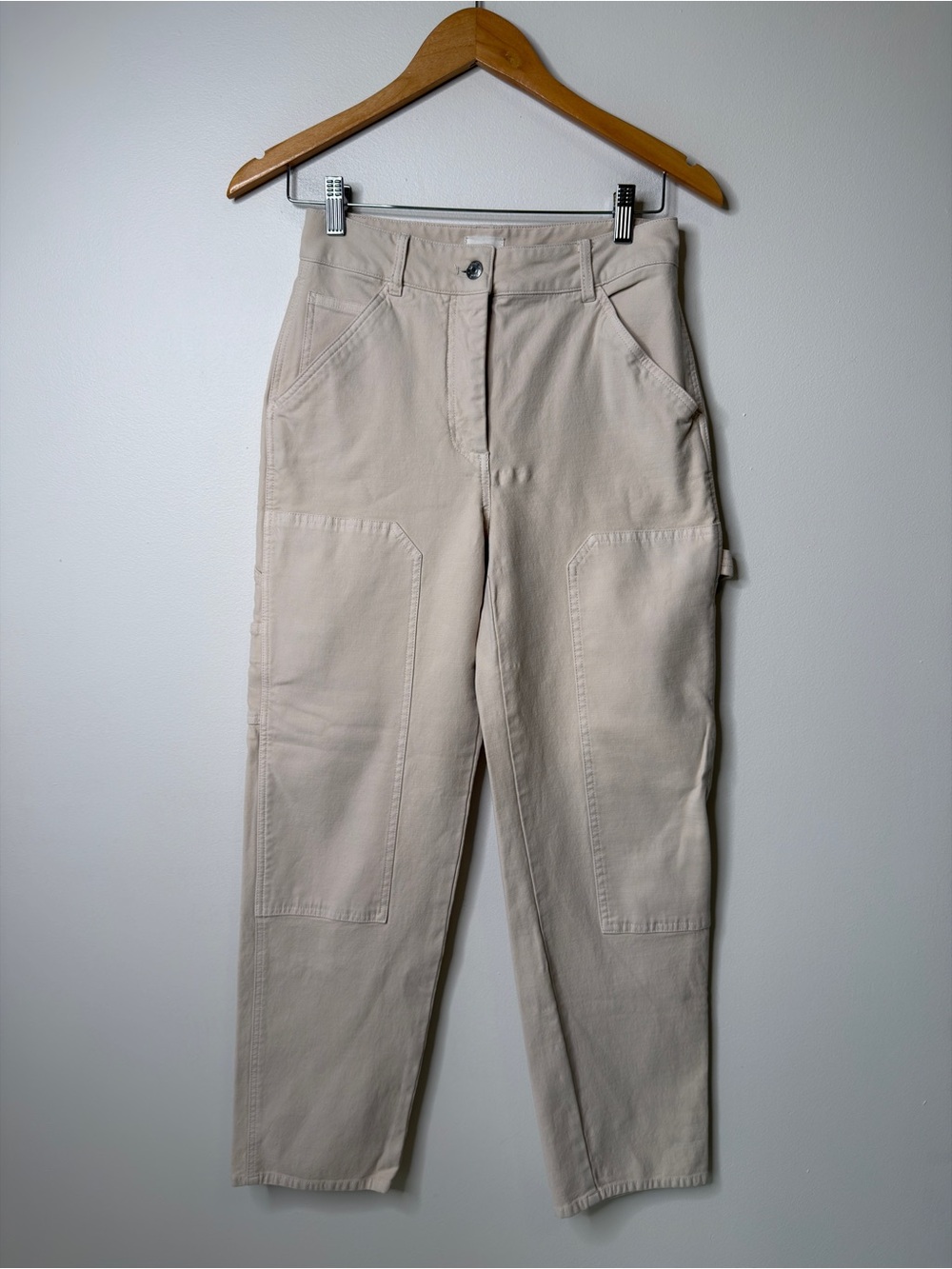 Aritzia Light Beige Straight-Leg Utility Cargo Pants